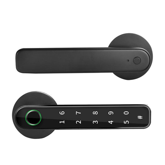Glass Room Door Indoor Wooden Door Fingerprint Lock Bluetooth Lock