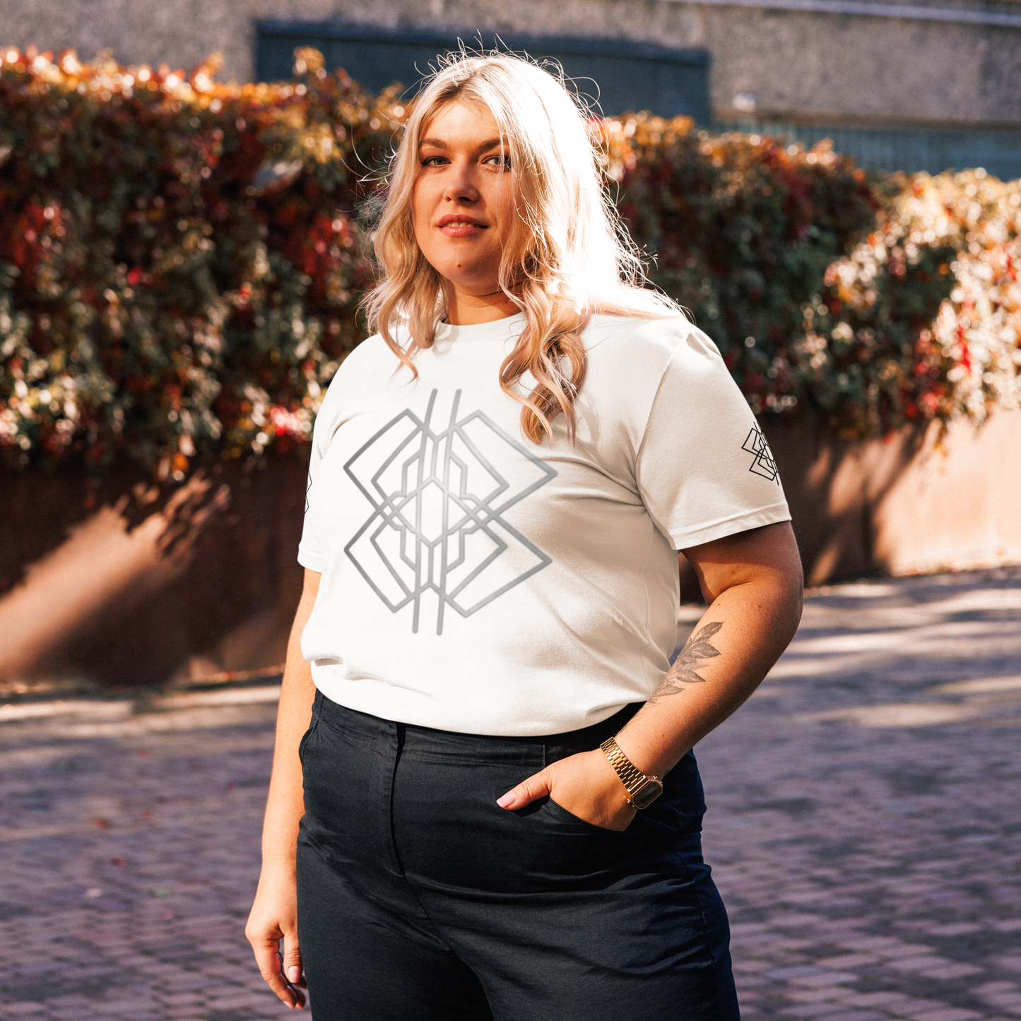Camiseta Organic Geometric White