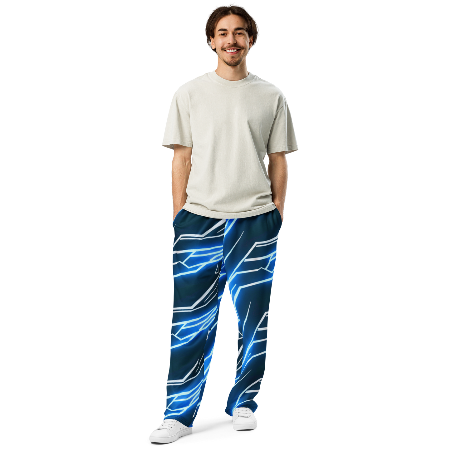 Neon Grid: Cyber-Wide Joggers