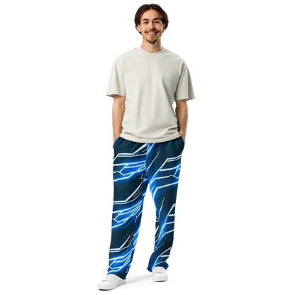 Neon Grid: Cyber-Wide Joggers